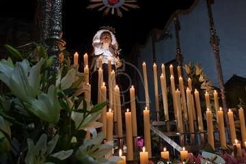 Los 8 pasos de la procesión del Viernes Santo, a punto en la Basílica de Telde (Foto TA)
